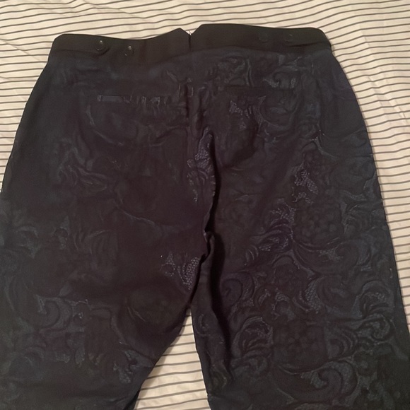 BCBG navy blue & black lace ankle pants Allen size 8 cotton blend - Picture 7 of 9
